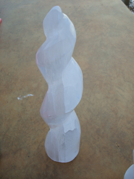 Selenite Spiral Point 3